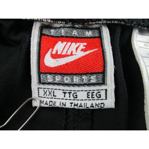 Nike Tearaway Snap Pants Mens 2XL Black White Swoosh‎ Track Athletic Vintage 90s